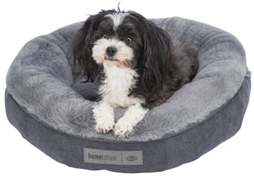 TRIXIE Hundebett Liano 85 x 65 cm in beige - weiches Hundekissen mit Schaumstoffflocken-Füllung - Hundekorb für mittelgroße Hunde - rutschfest und waschbar - 37976