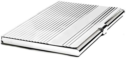 Zilverstad 6044632 Visitenkartenetui Linea mit langem Gravurfeld, 9.5 x 6 x 0.5 cm