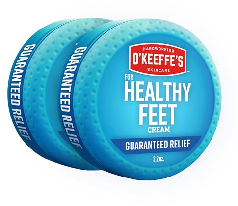 O'Keeffe's for Healthy Feet Foot Cream - 3.2 oz Jar (2 Pack) - Guaranteed Relief for Extremely Cracked, Dry Feet, Repairing Skincare, Instantly Boosts and Retains Moisture Levels