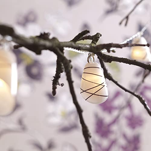 hellum LED Lichterkette Stecker innen, Glas in Tulpenform, 6 LED warmweiß | Lichterkette innen klein mit Lampenschirmen aus Glas, beleuchtet 1,50m Kabel transparent, Hochzeit, Fenster <59lm 564020