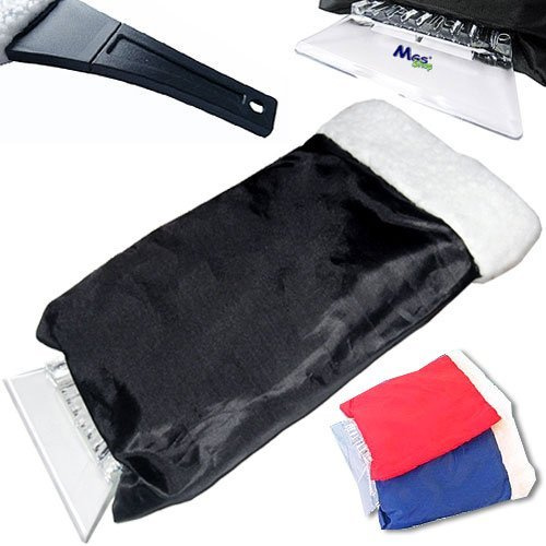 MGS SHOP Stabiler Eiskratzer mit gefüttertem XXL- Handschuh Länge 24 Breite: 16 cm - auch groß genug für Männer!! (blau)