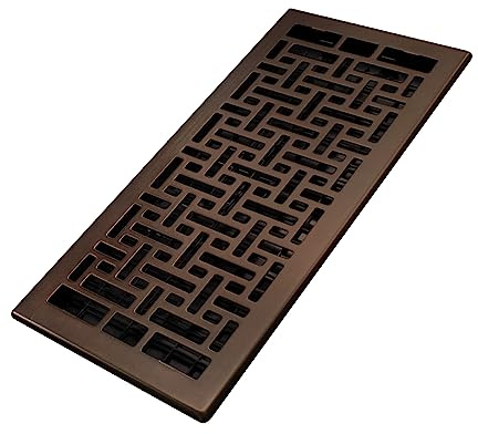 Decor Grates AJH614-RB Oriental Registre de Plancher, Finition Bronze frotté, 6x14