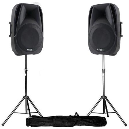 Ibiza Enceintes Actives 8/20CM 300W USB/SD/BT + Pieds