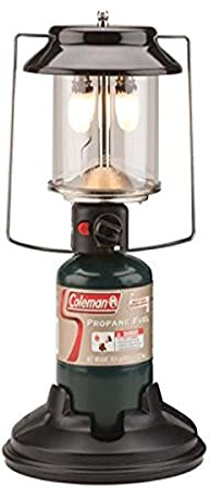 Coleman QuickPack 2-Mantle Propane Lantern with Carry Case 1000 Lumens Lantern with Adjustable Brightness & Push-Button Starter No Matches Needed Great for Camping Power Outage & More