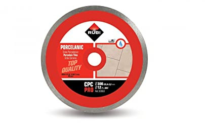 RUBI | Disque Diamant Jante Continue CPC PRO | Coupe Fine de Grès Porcelaine <20 mm | Spécial pour Coupes en Biseaux | Alésage 25,4 mm | Diámetre Extérieur 300 mm | CPC-300 PRO