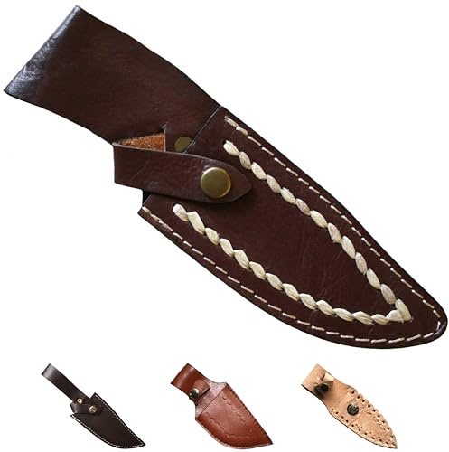 German Wear Messerscheide für Jagdnicker, Messer & Trachtenmesser, echtem leder (MT13 - Braun)