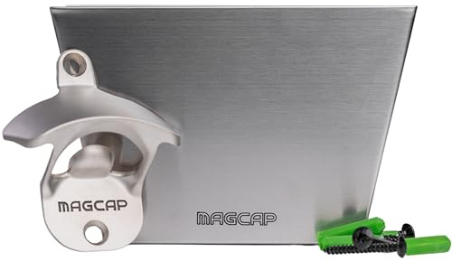 Magcap Magnetischer Wandmontierter Flaschenöffner und Flaschenkappenfänger Set