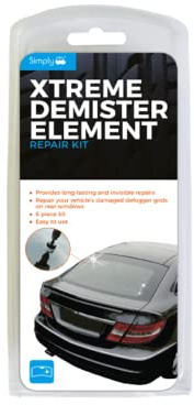 Simply XRDR1 Xtreme demisted Element Repair Kit, Repairs Vehicle's Damaged Defogger Grids on Rear Windows, 6 Pieces Set, Easy to use