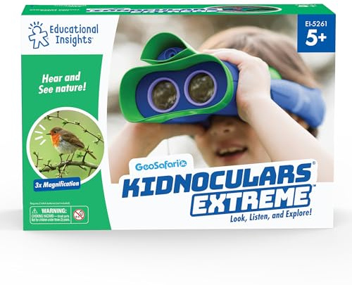 Learning Resources Binocolo a visore Kidnoculars Extreme GeoSafari Jr, Esploratore Bambino, Giocattolo scientifico, 5 Anni