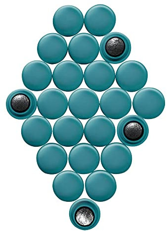 Small Green Planning Office Magnets for Fridge, Whiteboard, Noticeboard, Filing Cabinet - Pack of 24