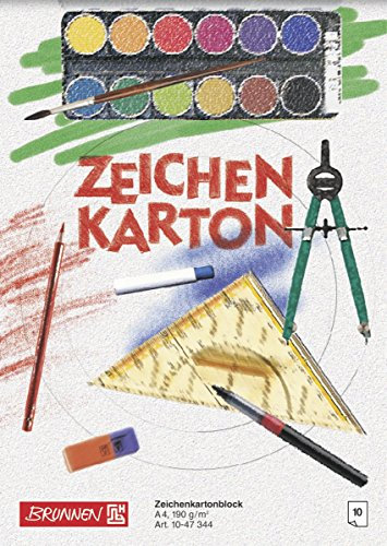 Brunnen 1047344 Zeichenkartonblock (A4, 190 g/m², 10 Blatt, kopfverleimt)