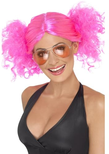 Smiffys Womens/Ladies 80s Bunches Wig (One Size) (Pink)