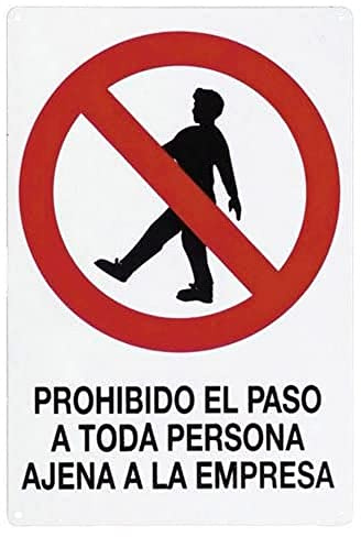 Cartel Prohibido el Paso Persona Ajena Empresa 30x21 cm.