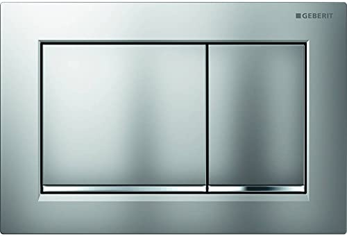 Geberit 115.080.KN.1 Pulsador Omega30, Doble Descarga, Placa y Pulsadores: Cromado Mate, Molduras: Cromado Brillante
