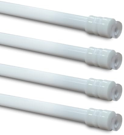BEAUTEX Klemmstange ausdrehbar mit Saugknopf für Fenster Gardine Länge wählbar, 40-60 cm Weiß (2 Stück)