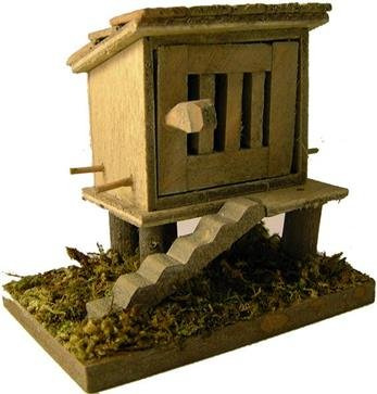 Unbekannt Krippenzubehör Hühnerstall, Höhe 6,5cm / Länge 7cm, Engel, Heilige Figur, weiß