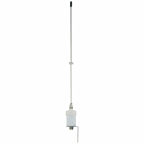 Albrecht Marine Masttop 3200 FM - Antena de Radio marítima (1 m, Acero Inoxidable, Incluye Soporte, Cable de 18 m), Color Blanco