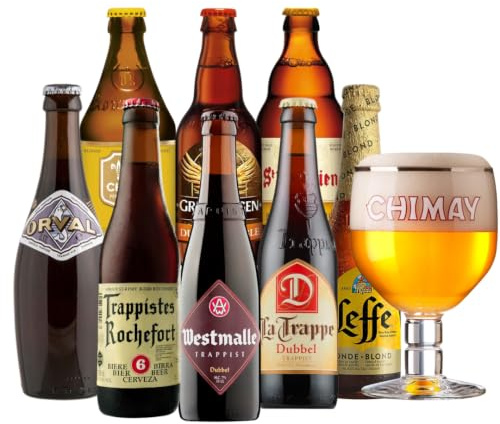 Belgian Trappist & Abbey Mixed Case – 8 Pack Mixed Case with Chimay Glass