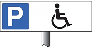 Caledonia Signs 56533 Parking Disabled Symbol Verge Sign Post, 800 mm, 450 mm x 150 mm