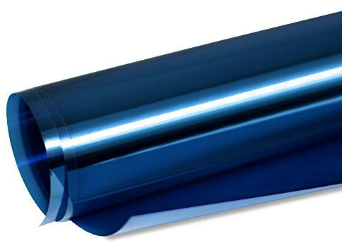 TipTopCarbon 6,57€/m² Fenster Spiegelfolie 400 x 152cm blau Tönungsfolie Sonnenschutz Fensterfolie Spion Folie