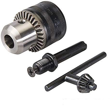 Silverline 292703 Zahnkranzbohrfutter, Bohrfutterschlüssel u. SDS-Plus-Adapter, 3-tlg. 13 mm, 1/2-Zoll-UNF-Gewinde