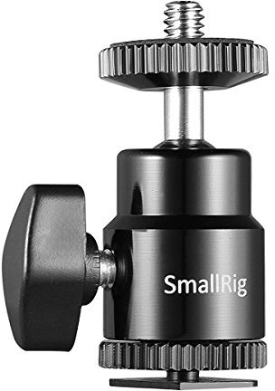 SMALLRIG Hot Shoe Mount Adaptateur Ball Head Mount Rotule Mini Moniteur Support avec Cold Shoe 761