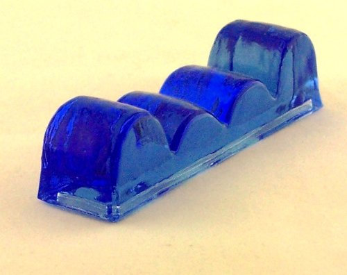 Messerbänkchen aus Glas in blau