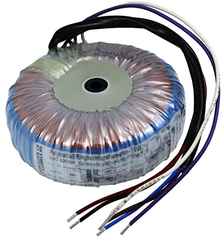 Lumonic transformador toroidal 75VA 2x15V para sistemas de audio, industriales, halógenos y carriles - tensión de entrada 230V - tensión secundaria 30V - modelo RSO-825021