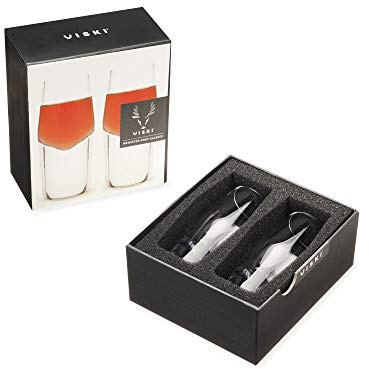 Viski Crystal Heavyweight Shot Glasses Set of 2 - Premium Crystal Clear Glass, Stylish Shot Glasses, Shot Glass Gift Set, 2 oz