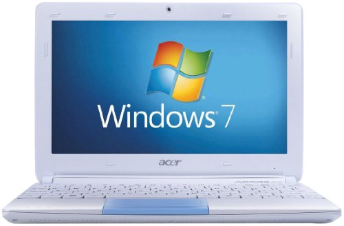 acer Aspire One Happy 2 10.1 inch Netbook (Intel Atom N450 Processor, 1GB RAM, 250GB HDD, 8 Hours Battery Life, Bluetooth, Windows 7 Starter & Android) - Blue
