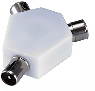 Guilty Gadgets ® 2 WAY TV AERIAL COAX COAXIAL SPLITTER - Y ADAPTOR ARIEL DUAL CONVERTER CABLE