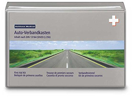 Cassetta di pronto soccorso per auto, classica, grigio, DIN 13164
