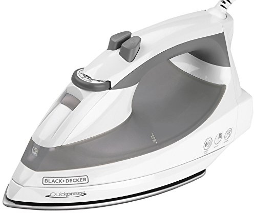 BLACK+DECKER F976 Quickpress Iron with Smart Steam Technology, White/Silver