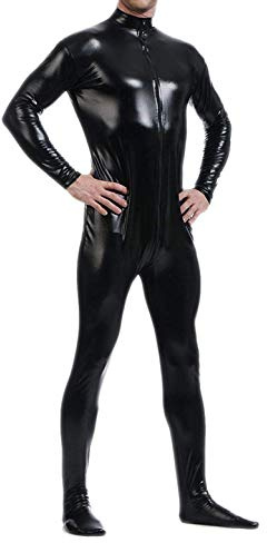 Seeksmile Unisex Metallic Bodysuit Zentai ohne Kapuze Erwachsene Glänzend Einteiler Spandex Body Anzug Halloween Kostüm