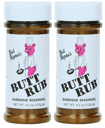 Bad Byron’s Butt Rub Barbeque Seasoning – 4.5 oz Shaker | Award-Winning All-Purpose Dry Rub for Pork, Chicken, Beef, Seafood & Vegetables | Gluten-Free, No MSG [Pack of 2]
