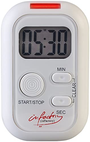 infactory Tms Timer: Elektronischer Timer mit Ton-, Licht- und Vibrationsalarm (mit Lichtsignal, Stoppuhr ohne Ton, Zeit)