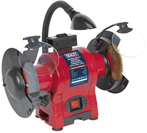 Sealey Bg150Xwl Bench Grinder 150Mm & Wire Wheel Combi Work Light 250W/230V