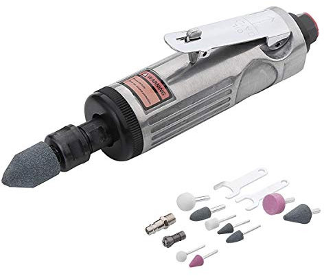 ORAZIO Air Die Grinder Kits 16Pcs, Pneumatic Mini Straight Grinder For Tyre Repair and Other Applications, with 3mm 6mm Accessories 212505B