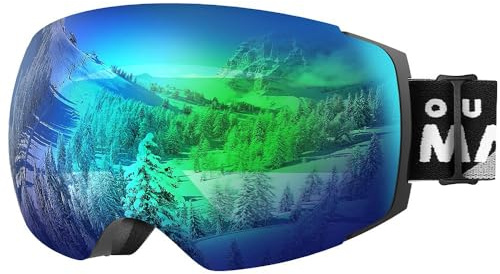 OutdoorMaster Masque de Ski Pro - Lunettes de Ski Frameless, Lentille Interchangeable 100% Protection UV400 Masques de Snowboard pour Hommes & Femme,Garçons et Filles