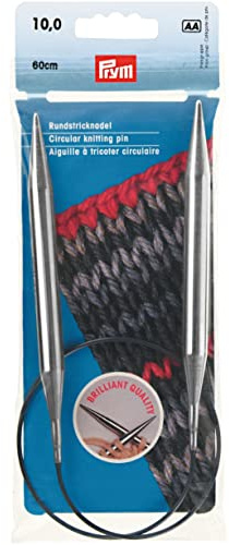 Prym 212232 Rundstricknadeln MS 60 cm 10,00 mm silberfarbig