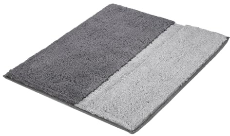 Kleine Wolke Badteppich Life Anthrazit 55 x 65 cm | OEKO-TEX zertifiziert, rutschhemmende Unterseite, für Fußbodenheizung, maschinenwaschbar, 100% Baumwolle