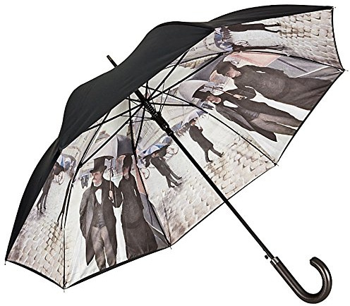 VON LILIENFELD® Parapluie Gustave Caillebotte: Paris sous la pluie Canne Grand Robuste Ouverture Automatique Double Épaisseur