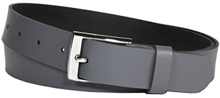 Vascavi läderbälte äkta läder, 3 cm brett och ca 0,25 cm tjockt, bälte, höftbälte, jeansbälte, Made in Germany, GRÅ, 115 cm Gesamtlänge 125 cm