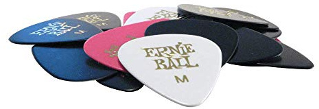 Ernie Ball, Plettri Medium in cellulosa, colori assortiti, confezione da 24
