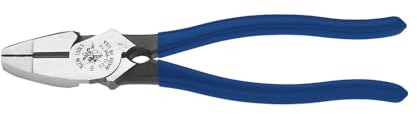 Klein Tools D213-9NETH Lineman's Bolt-Thread Holding Pliers, High-Leverage Streamline Design with Rounded Nose and Knurled Jaw, 9-Inch
