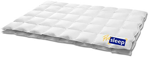 HANSKRUCHEN® Pro Sleep Daunendecke 155x220 cm - Extra leicht / Sommer - Made in Germany Kassettendecke aus 100% Baumwolle - Allergiker geeignet