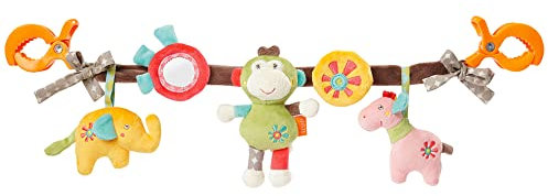 Fehn 074550 Guirlande Safari pour Enfant Guirlande Mobile avec Personnages Mignons à Suspendre dans Poussette, Porte-Bébé ou Lit d'Enfant pour Bébés et Jeunes Enfants à Partir de 0 Mois Longueur: 45cm
