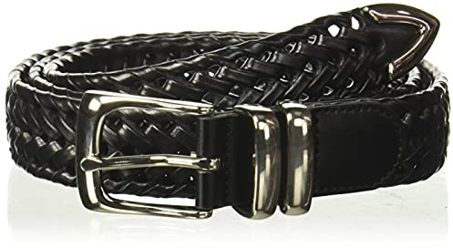 Perry Ellis Herren Portfolio geflochtenem Leder (Größen 76,2-137,2 cm) Gürtel, Schwarz, 40