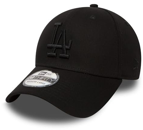 New Era League Essential 39Thirty Cap LA Dodgers Schwarz Schwarz, Size:M/L