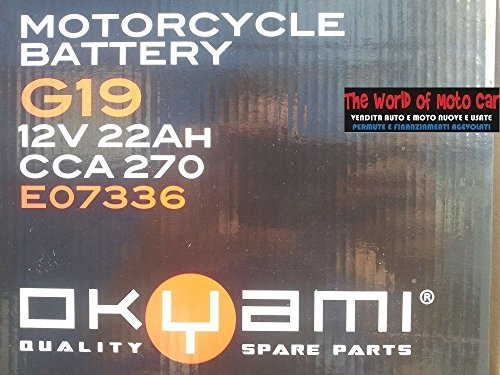 BATTERIA A GEL OKYAMI G19 CCA270 12V 22Ah PER BMW R 1200 R DAL 2006 IN POI